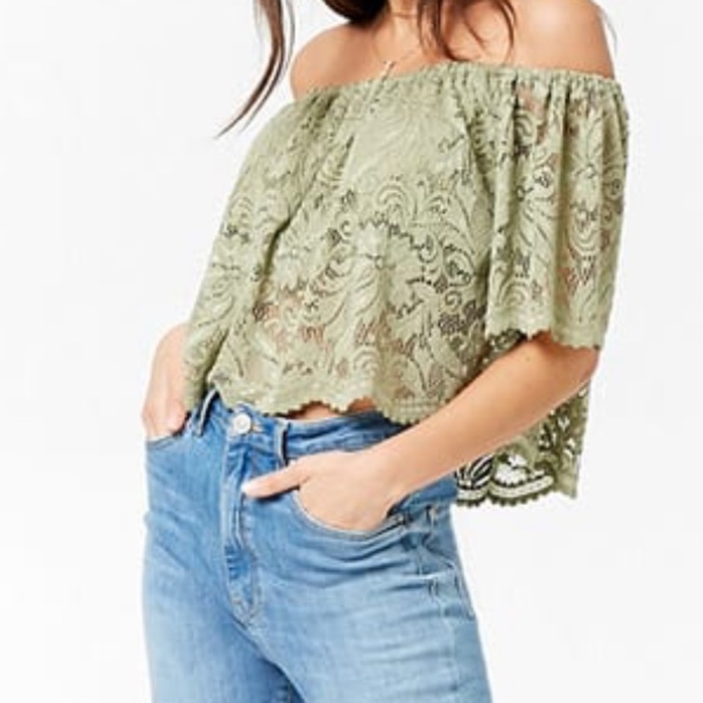 Forever21 Lace Off the Shoulder Top